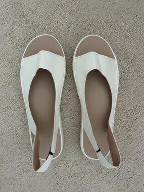 White platform sandals